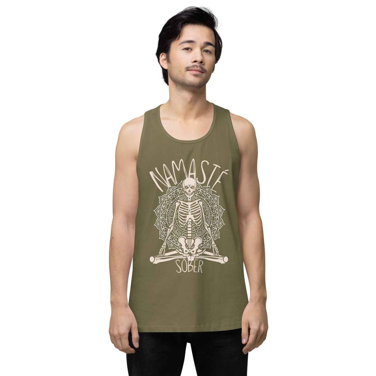 Namaste Sober Skeleton - Unisex premium tank top