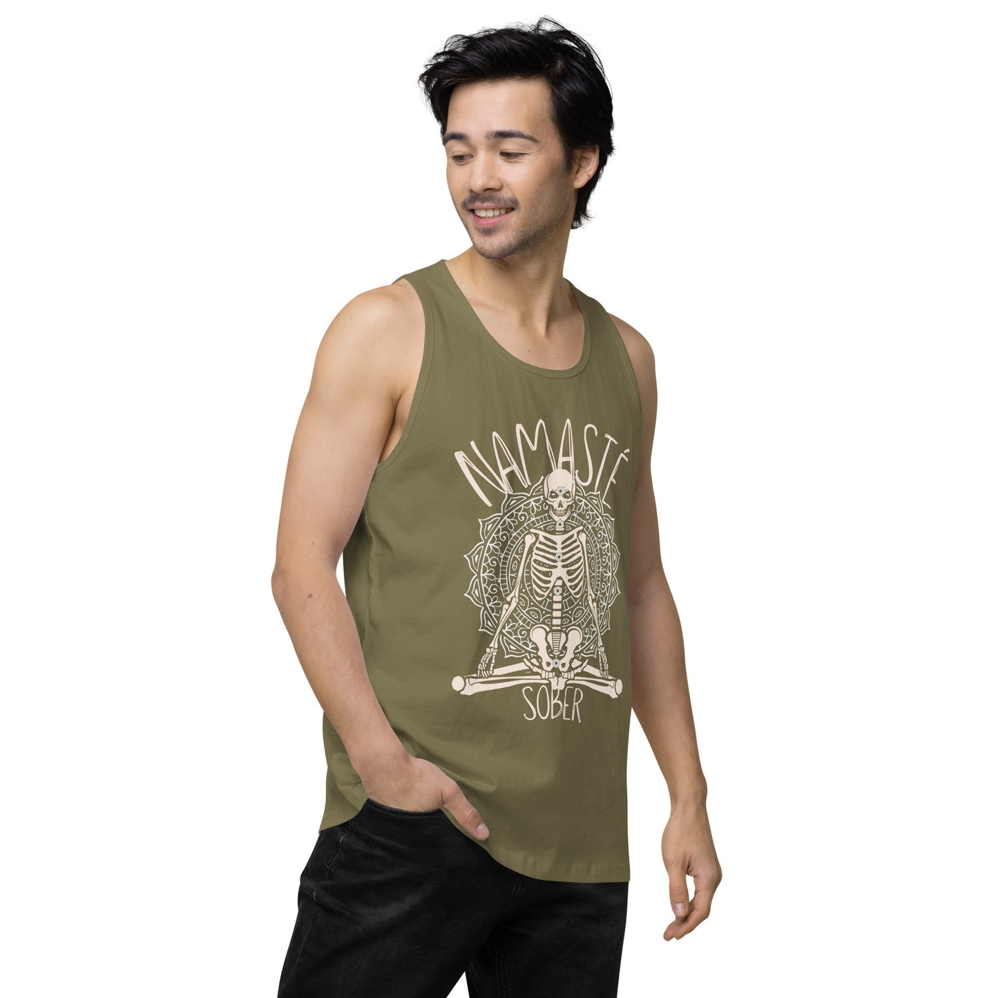 Namaste Sober Skeleton - Unisex premium tank top