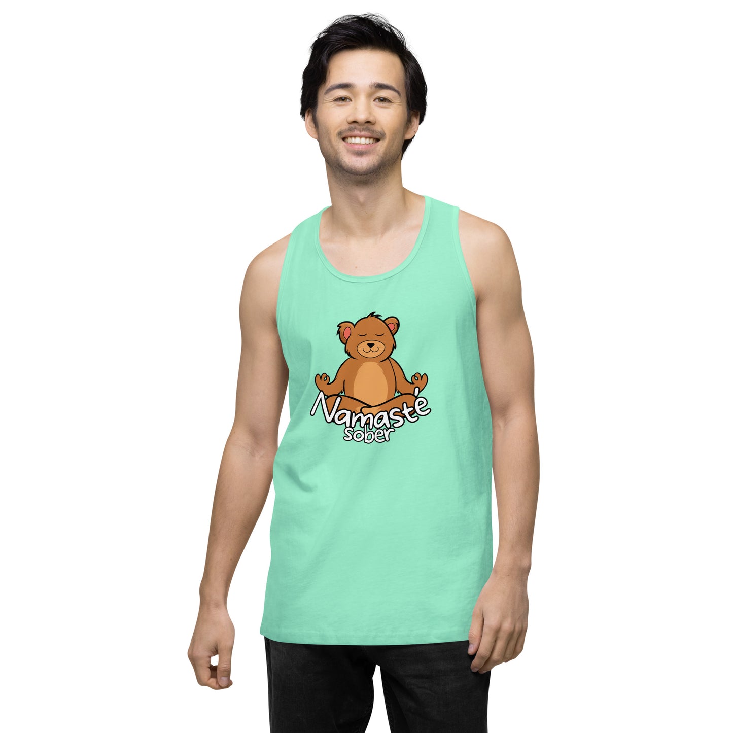 Namaste Sober Bear - Unisex premium tank top