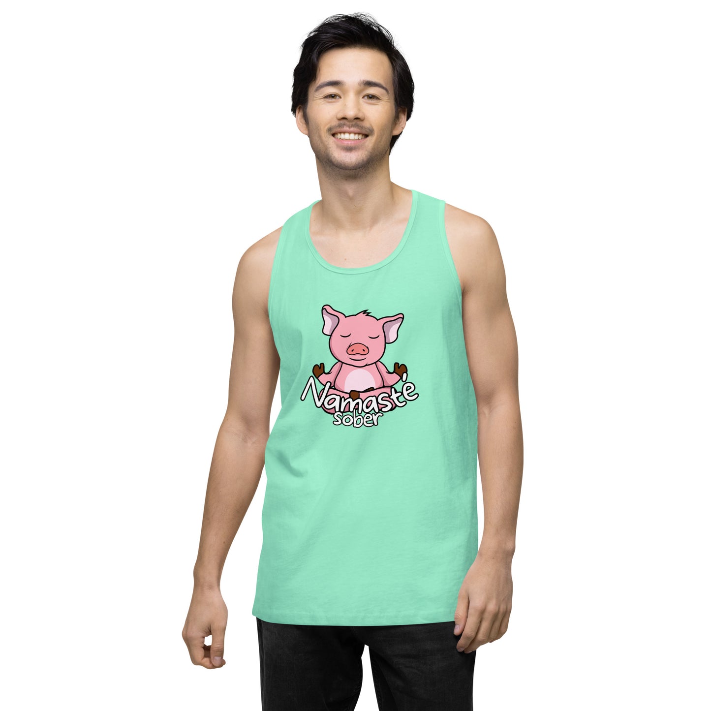 Namaste Sober Pig - Unisex premium tank top