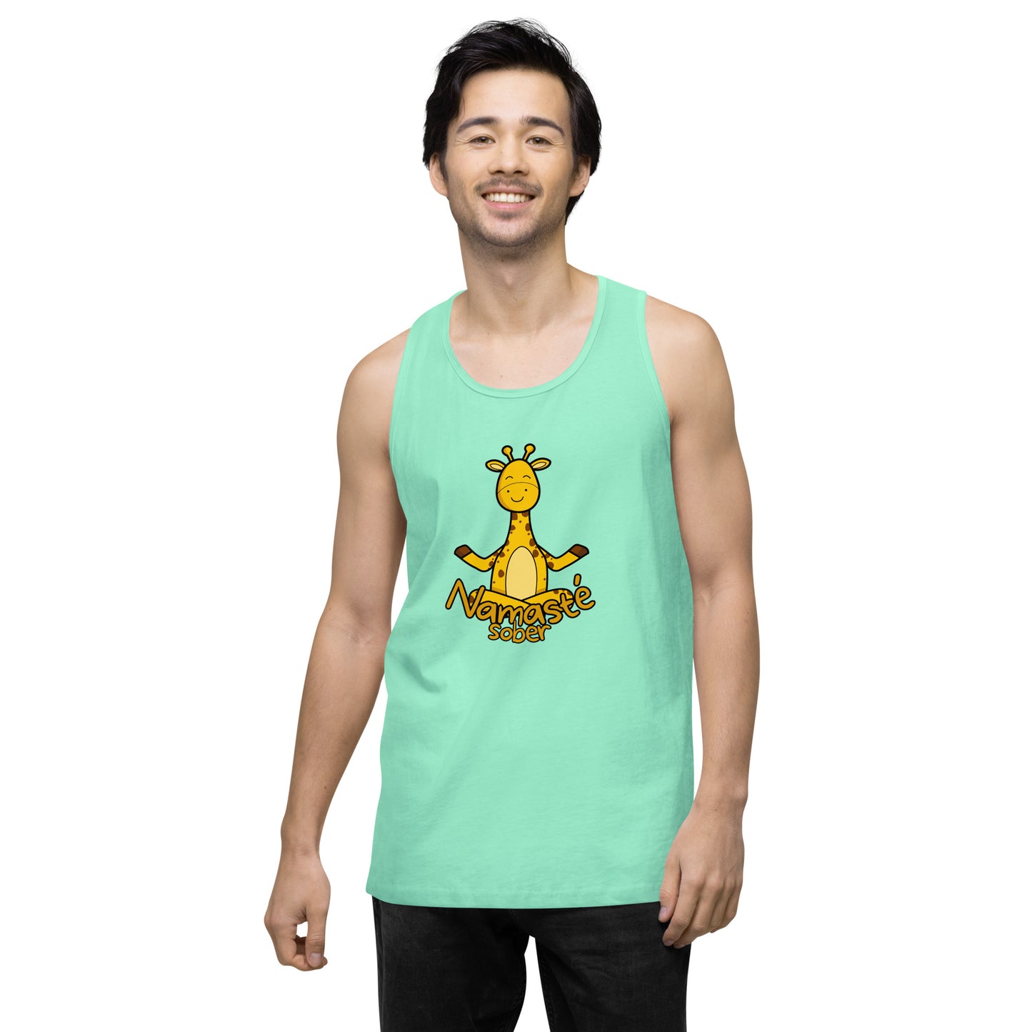 Namaste Sober Giraffe – Unisex premium tank top