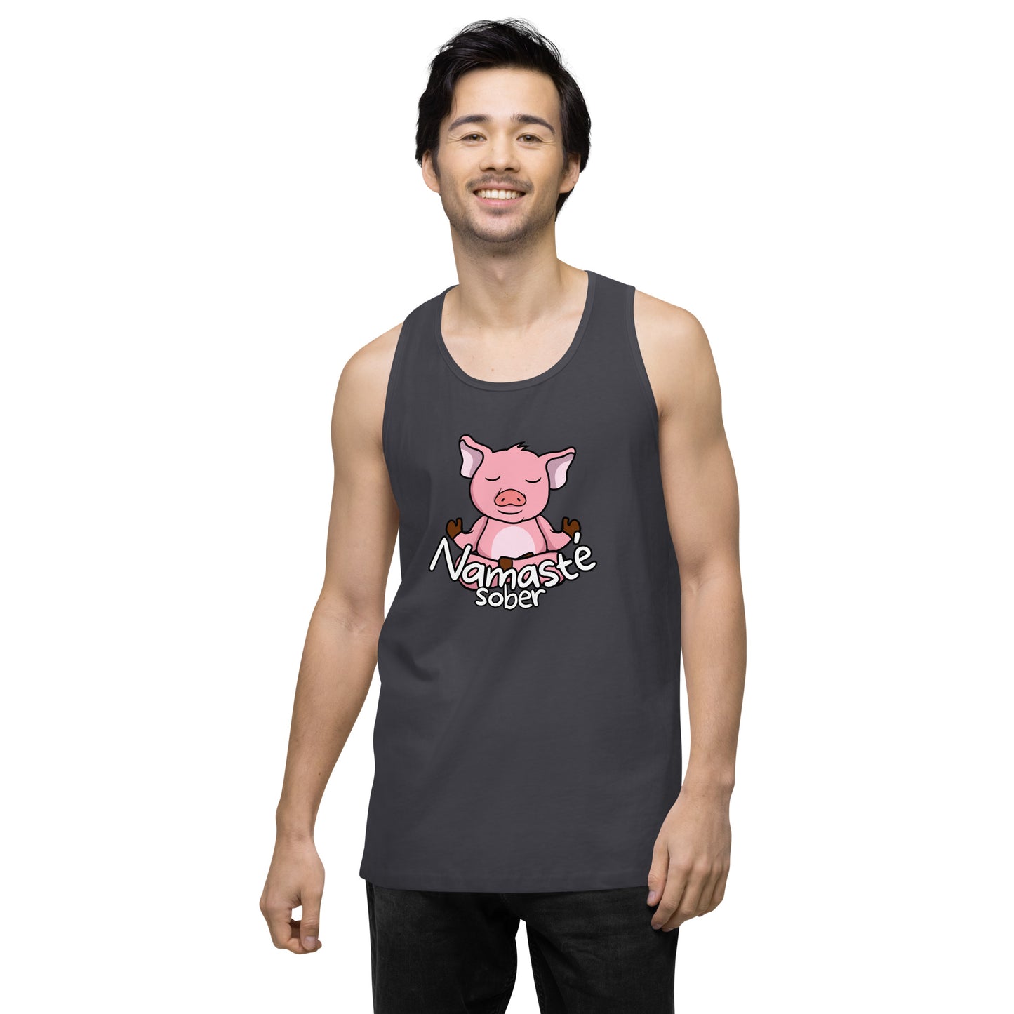 Namaste Sober Pig - Unisex premium tank top