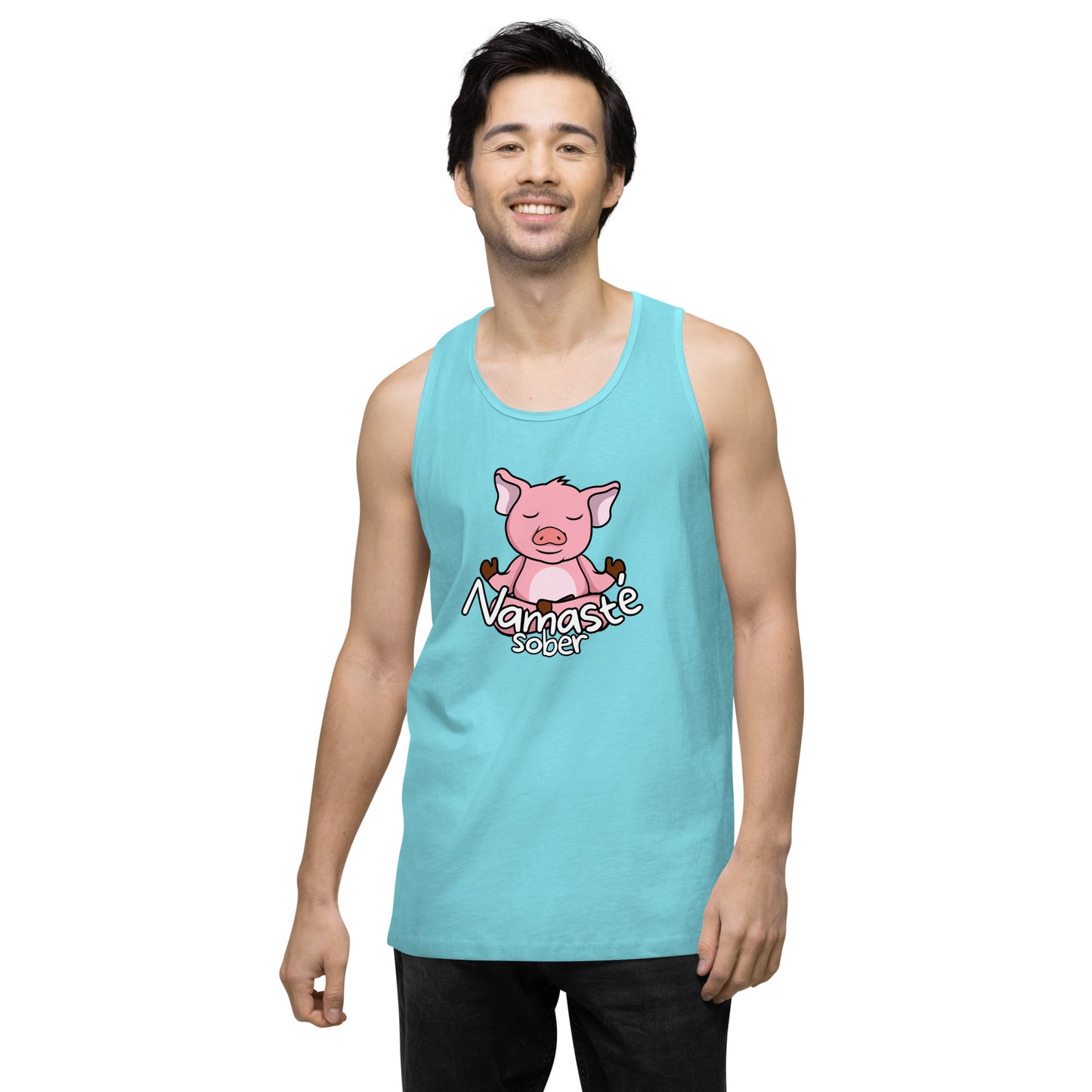 Namaste Sober Pig - Unisex premium tank top