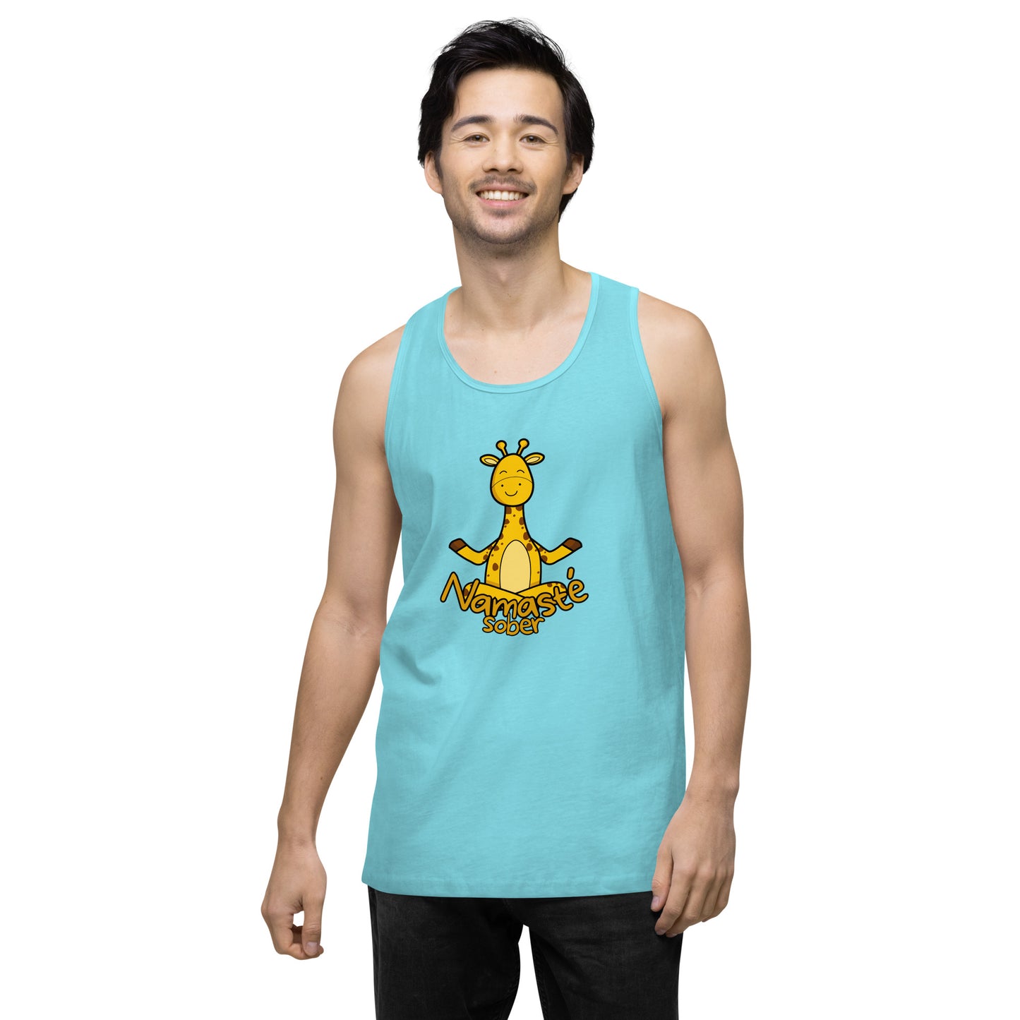 Namaste Sober Giraffe – Unisex premium tank top