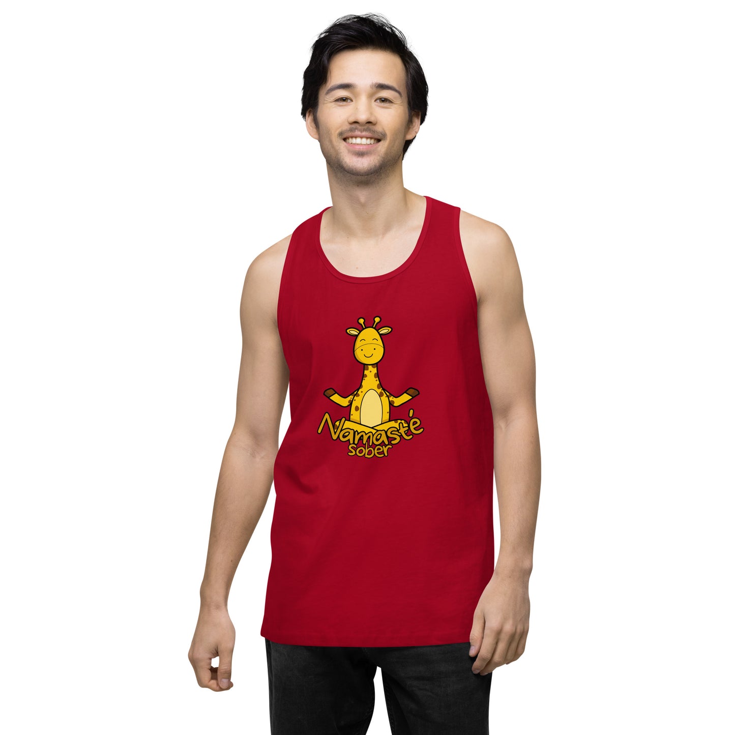 Namaste Sober Giraffe – Unisex premium tank top