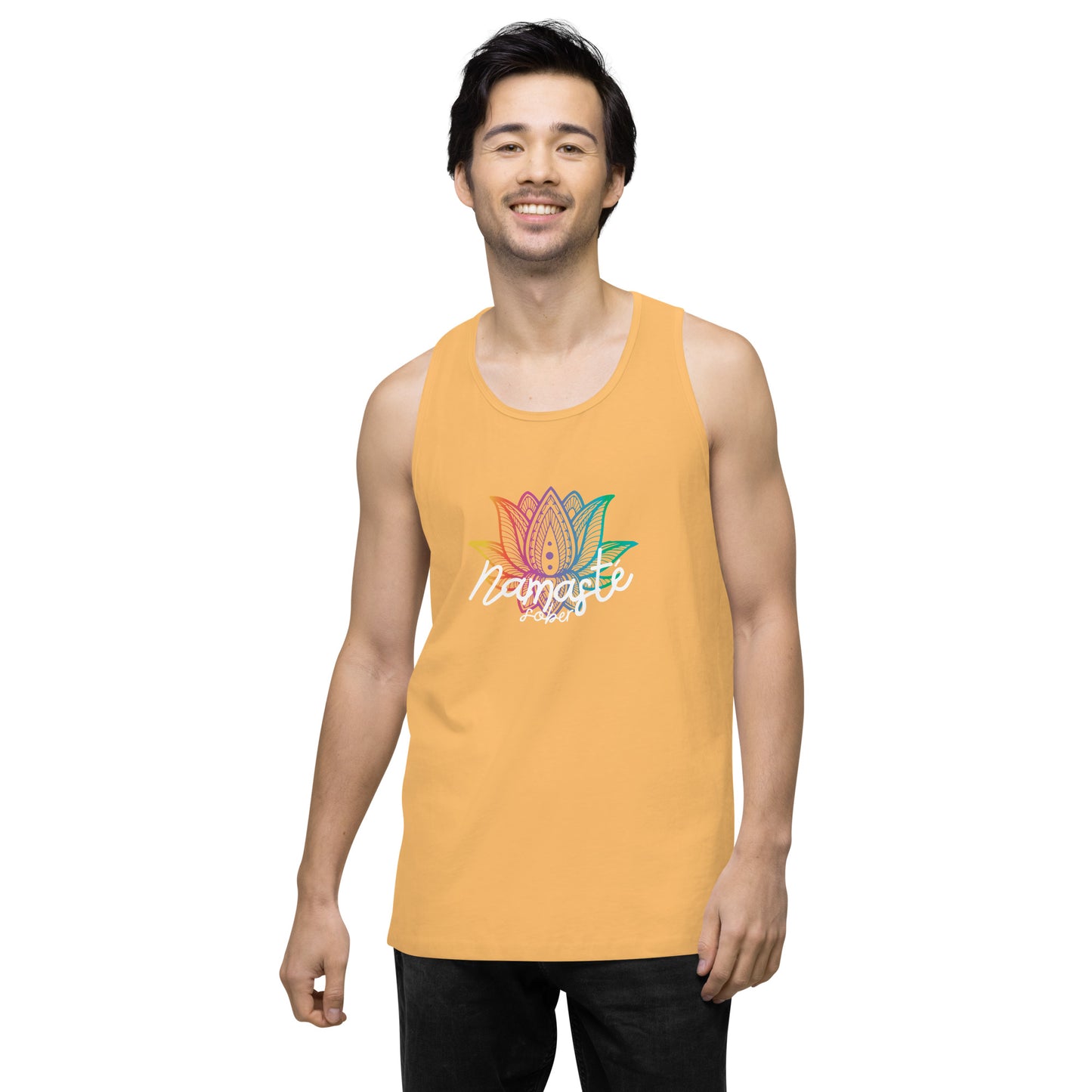 Namaste Sober Rainbow Lotus - Unisex premium tank top