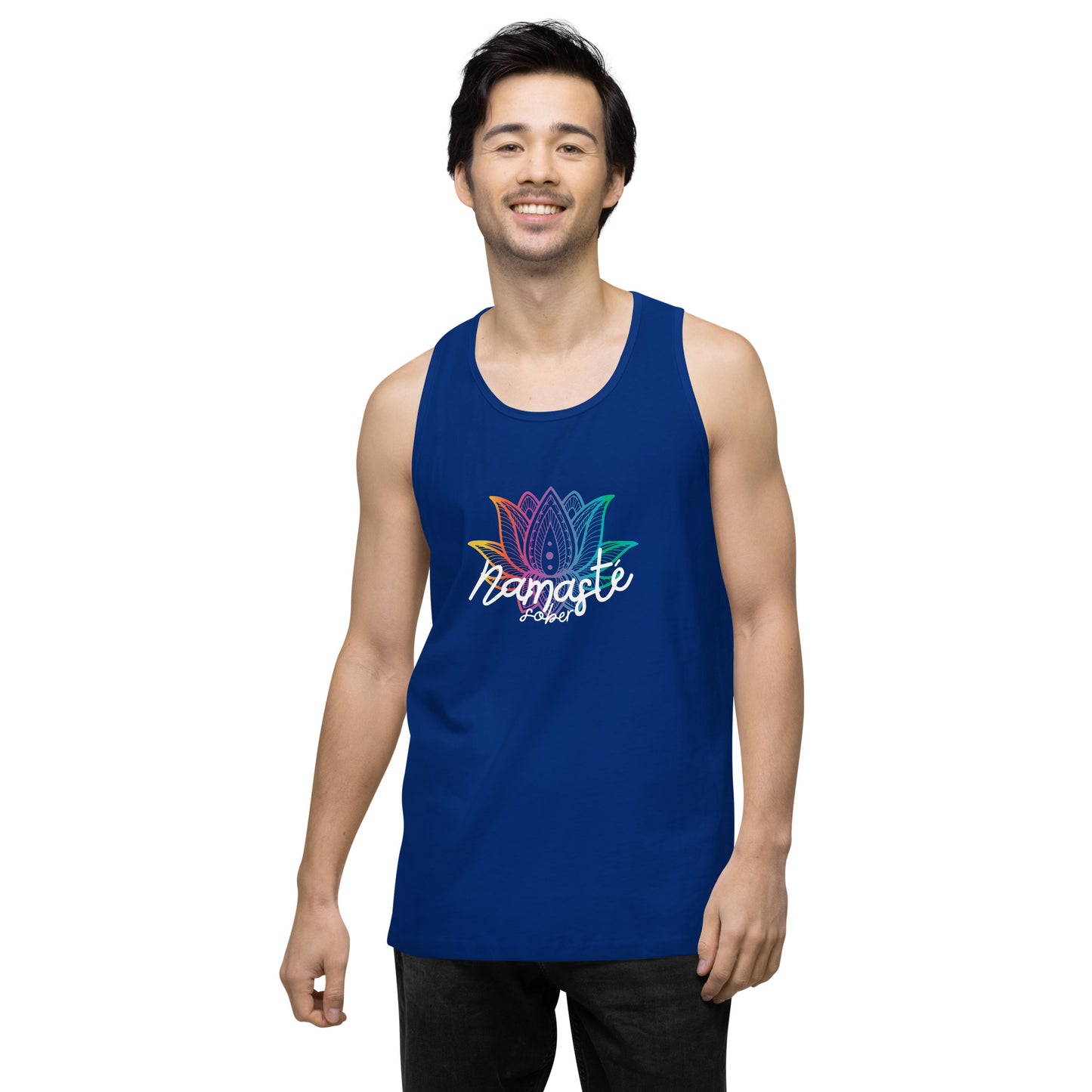 Namaste Sober Rainbow Lotus - Unisex premium tank top