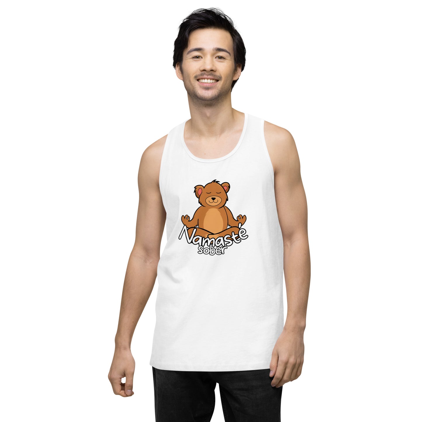 Namaste Sober Bear - Unisex premium tank top