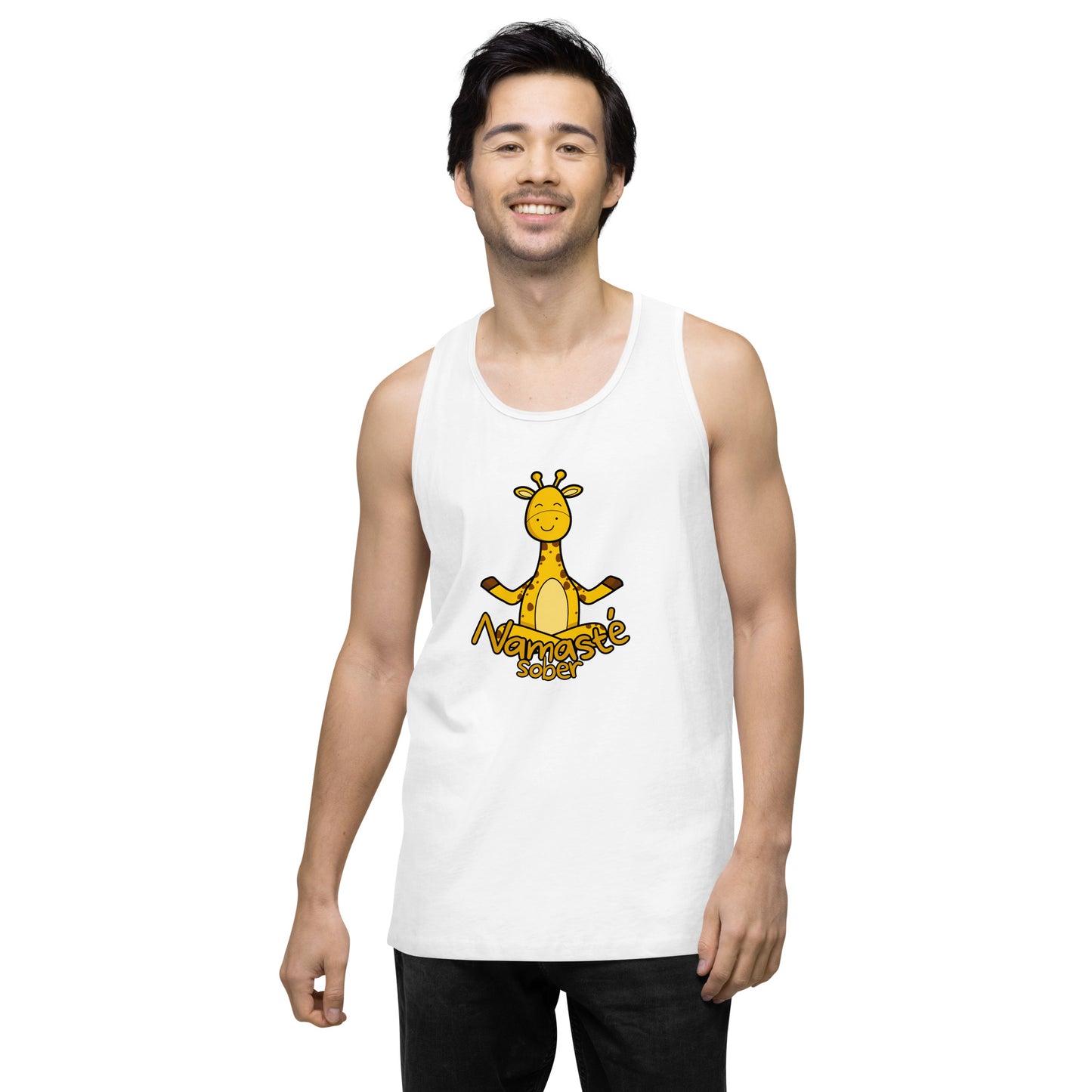 Namaste Sober Giraffe – Unisex premium tank top