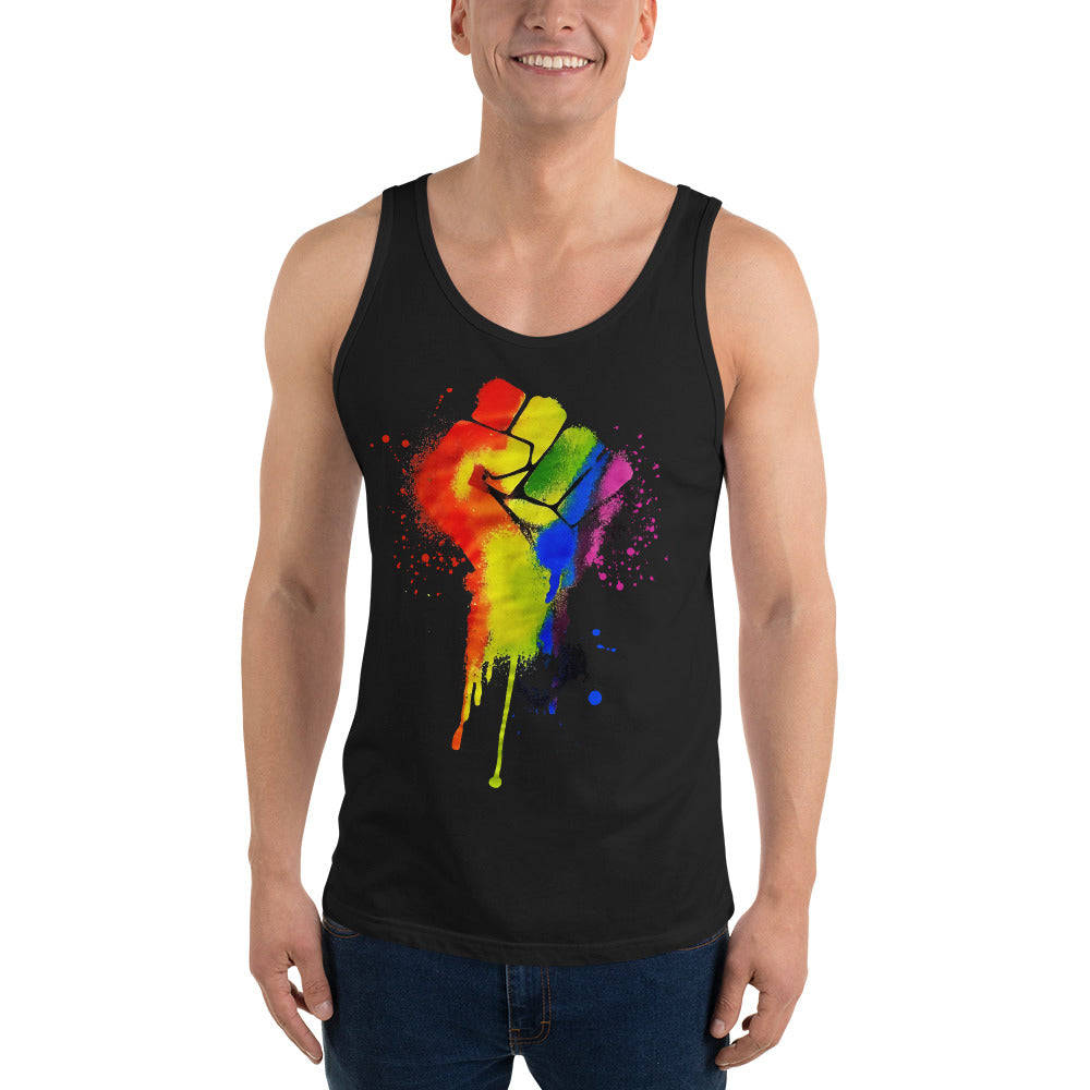 LGBTQ+ Pride Fist - Unisex Tank Top