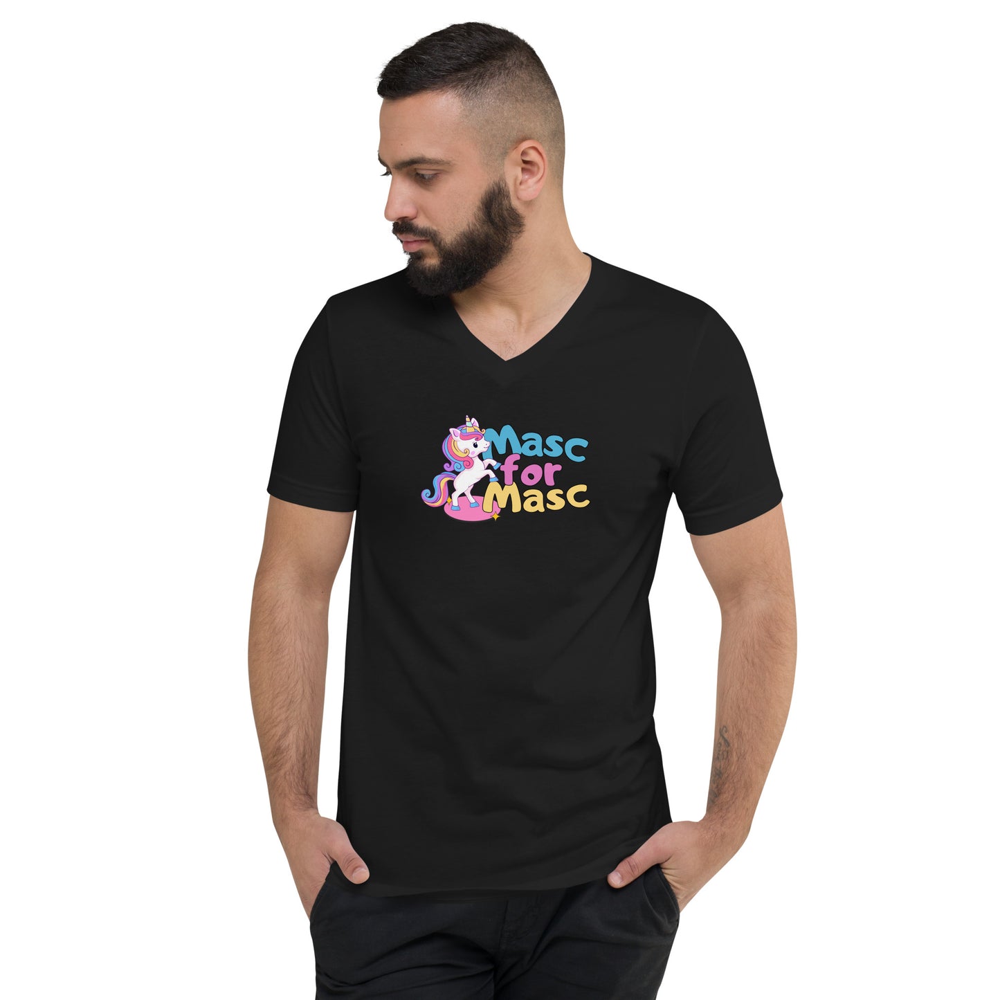 Masc for Masc - Unisex Short Sleeve V-Neck T-Shirt