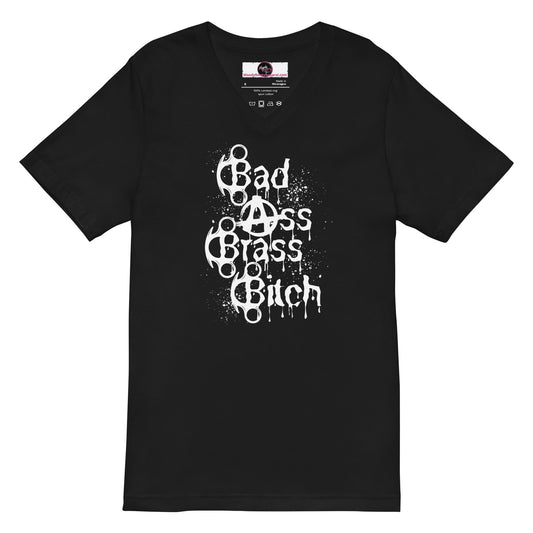 Bad Ass Brass Bitch - Unisex Short Sleeve V-Neck T-Shirt