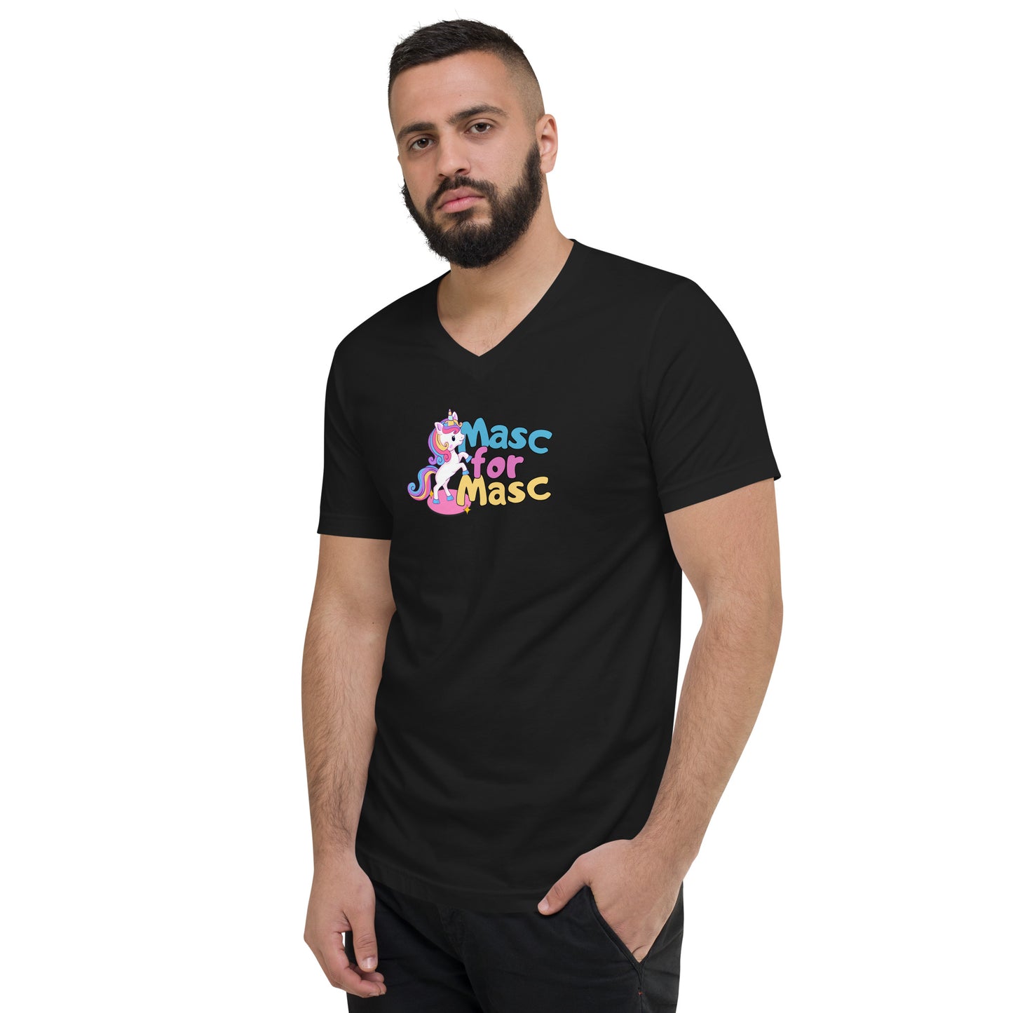 Masc for Masc - Unisex Short Sleeve V-Neck T-Shirt