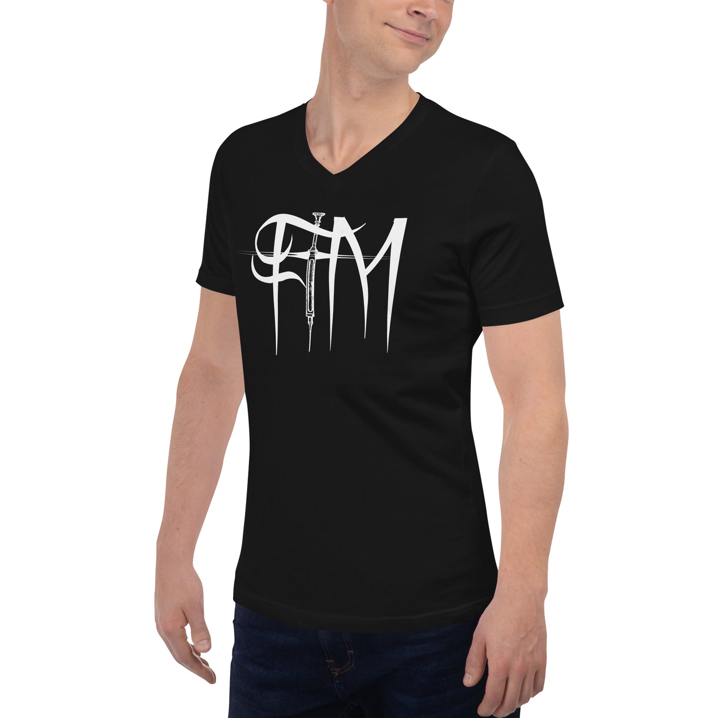 FTM Syringe Trans Empowerment - Unisex Short Sleeve V-Neck T-Shirt