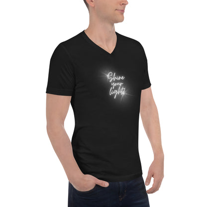 Shine Your Light - Unisex Short Sleeve V-Neck T-Shirt