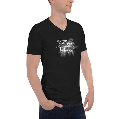 Zero Proof Spiderwebs - Unisex Short Sleeve V-Neck T-Shirt