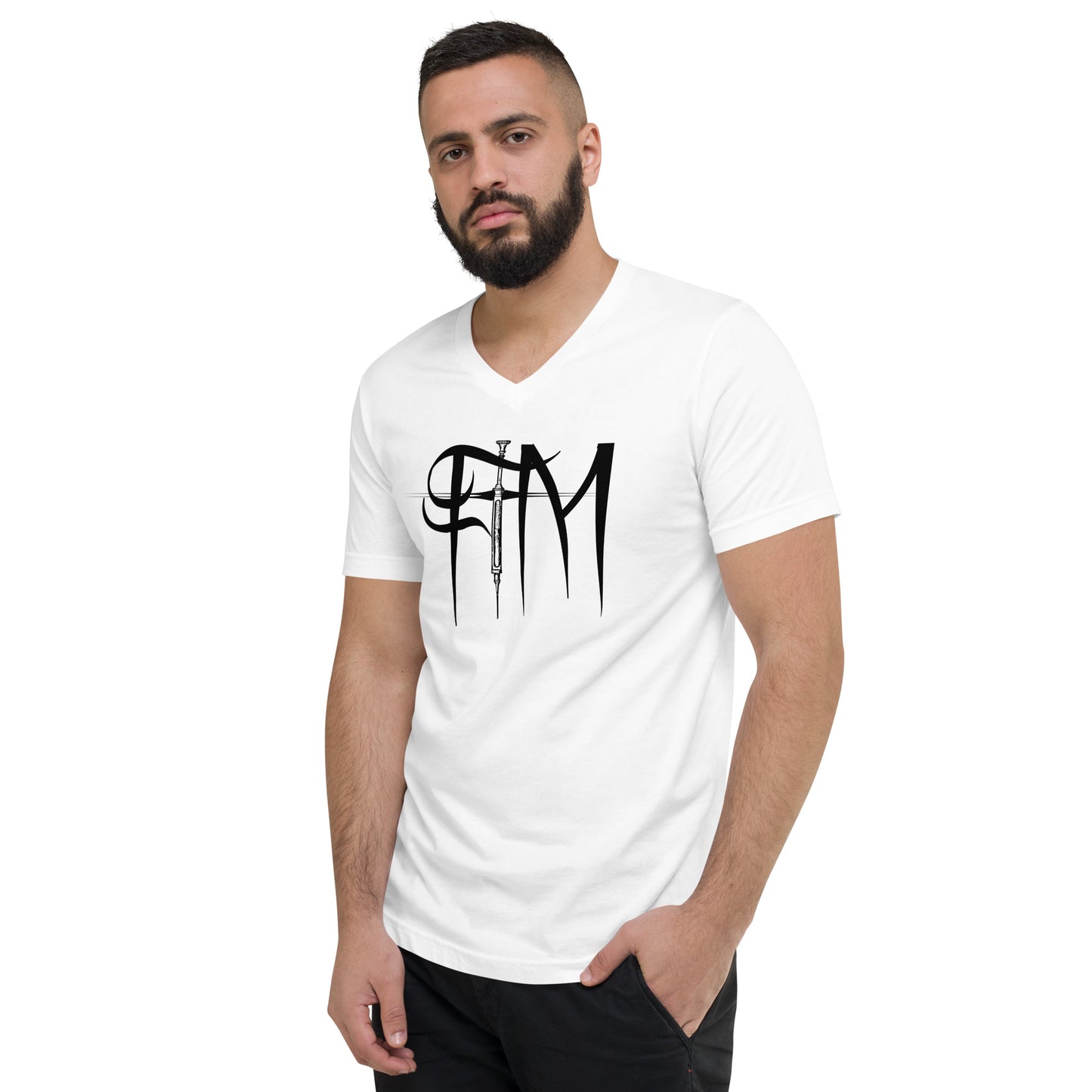 FTM Syringe Trans Empowerment - Unisex Short Sleeve V-Neck T-Shirt