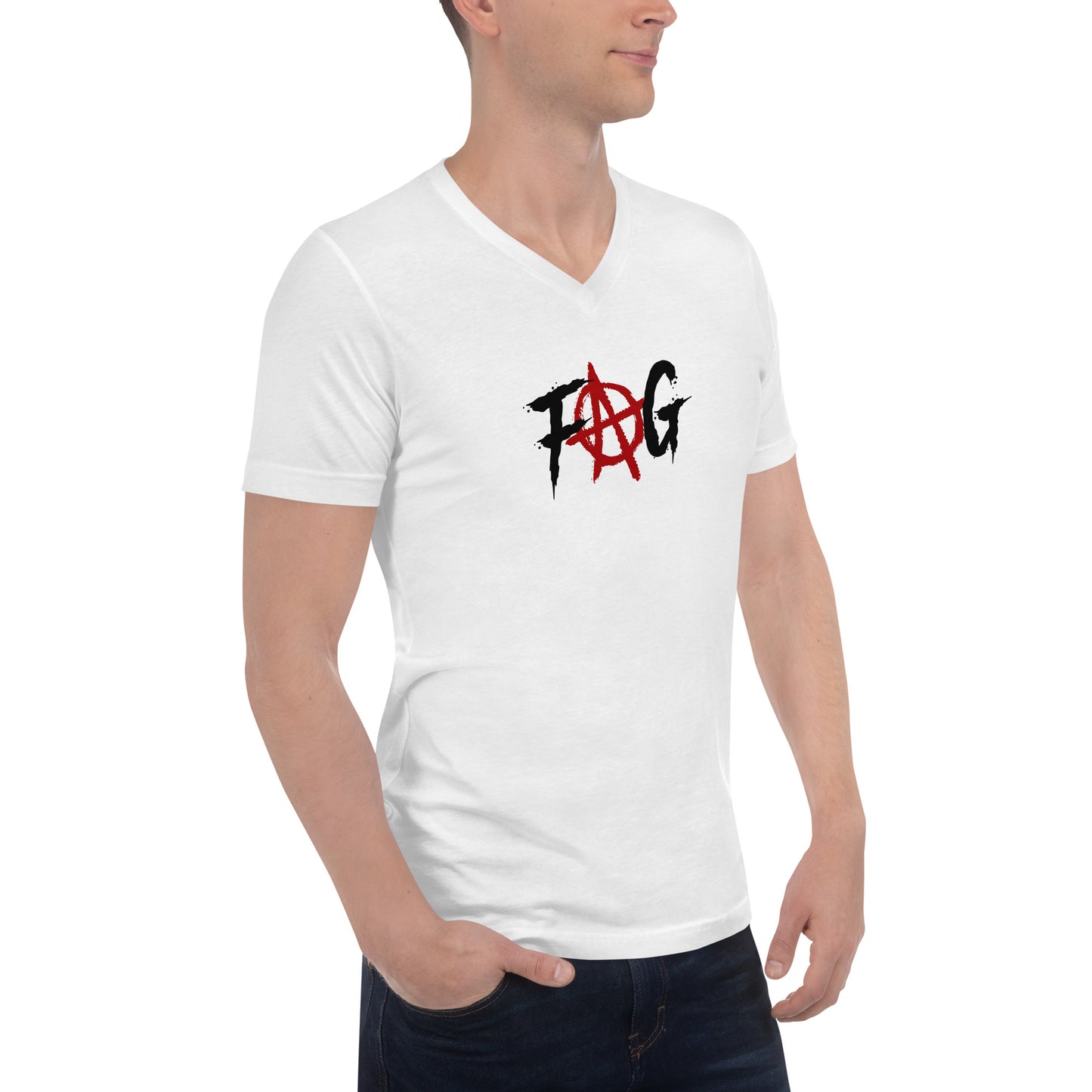 Queer Anarchy - Unisex Short Sleeve V-Neck T-Shirt