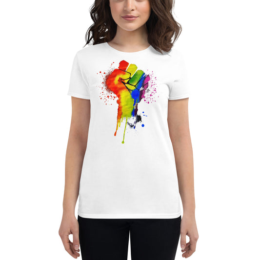 LGBTQ+ Pride Fist - Women's short sleeve t-shirt