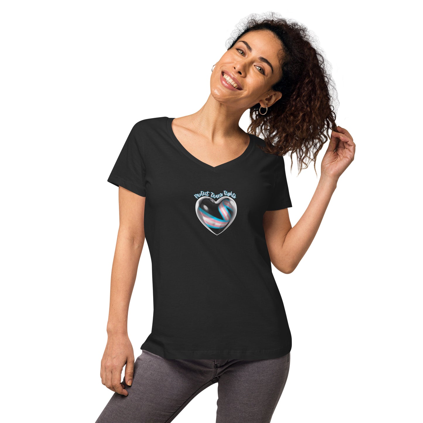 Protect Trans Rights - Women’s fitted v-neck t-shirt