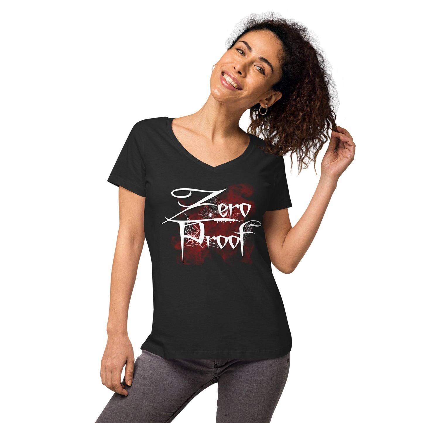 Zero Proof Red Mist - Women’s fitted v-neck t-shirt