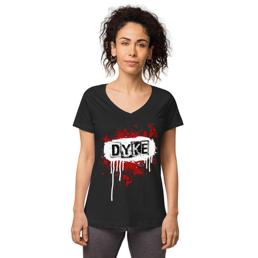 Dyke Punk - Women’s fitted v-neck t-shirt