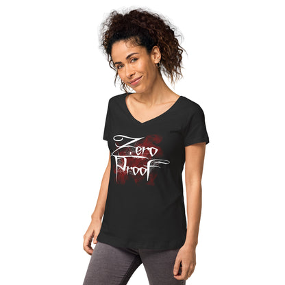 Zero Proof Red Mist - Women’s fitted v-neck t-shirt