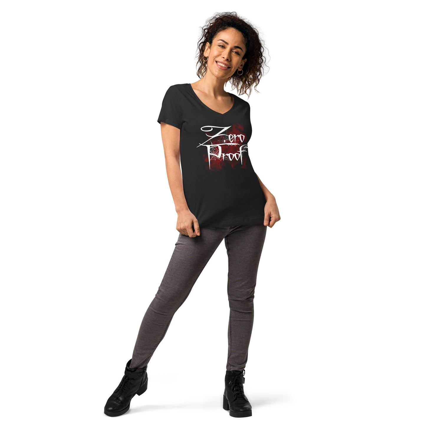 Zero Proof Red Mist - Women’s fitted v-neck t-shirt