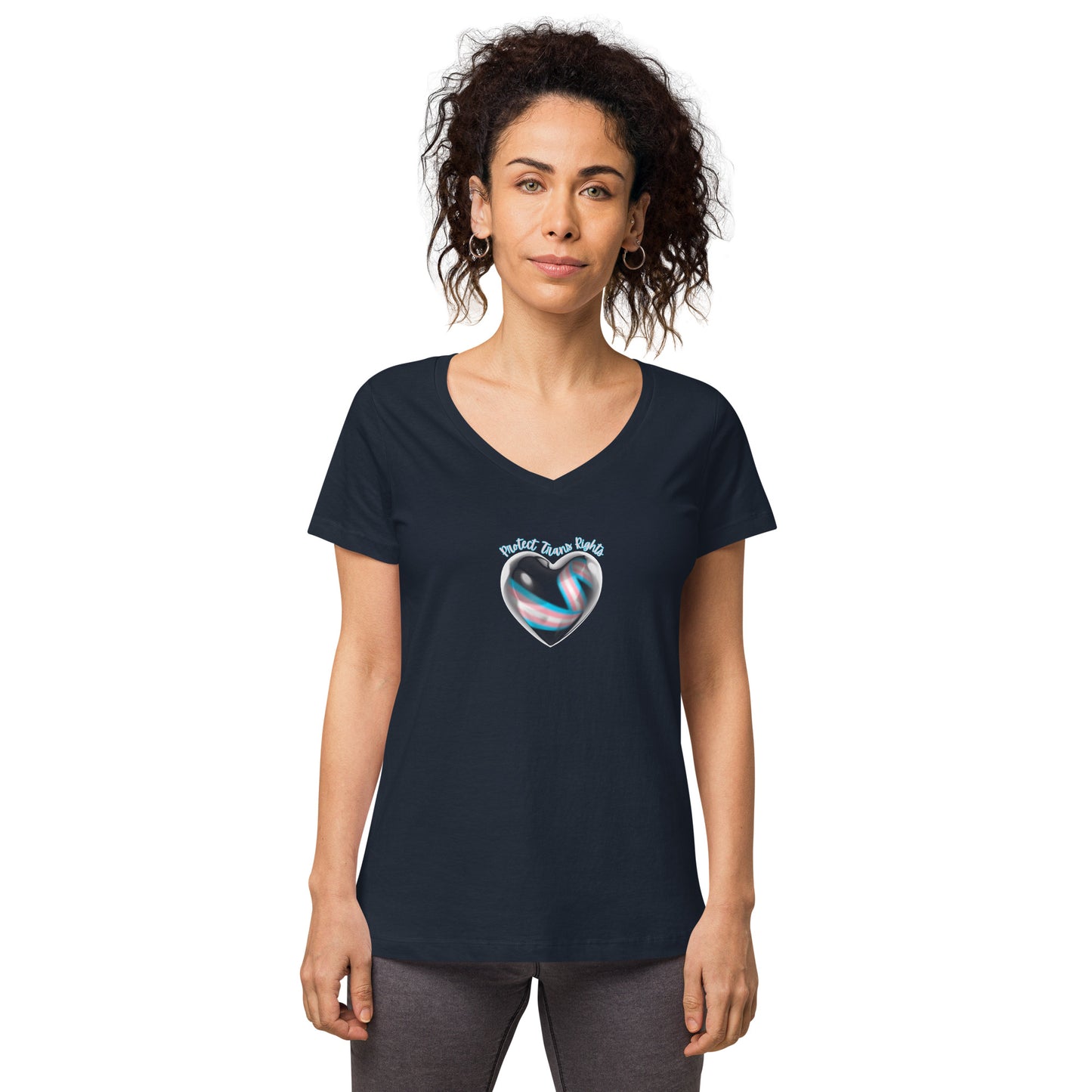 Protect Trans Rights - Women’s fitted v-neck t-shirt