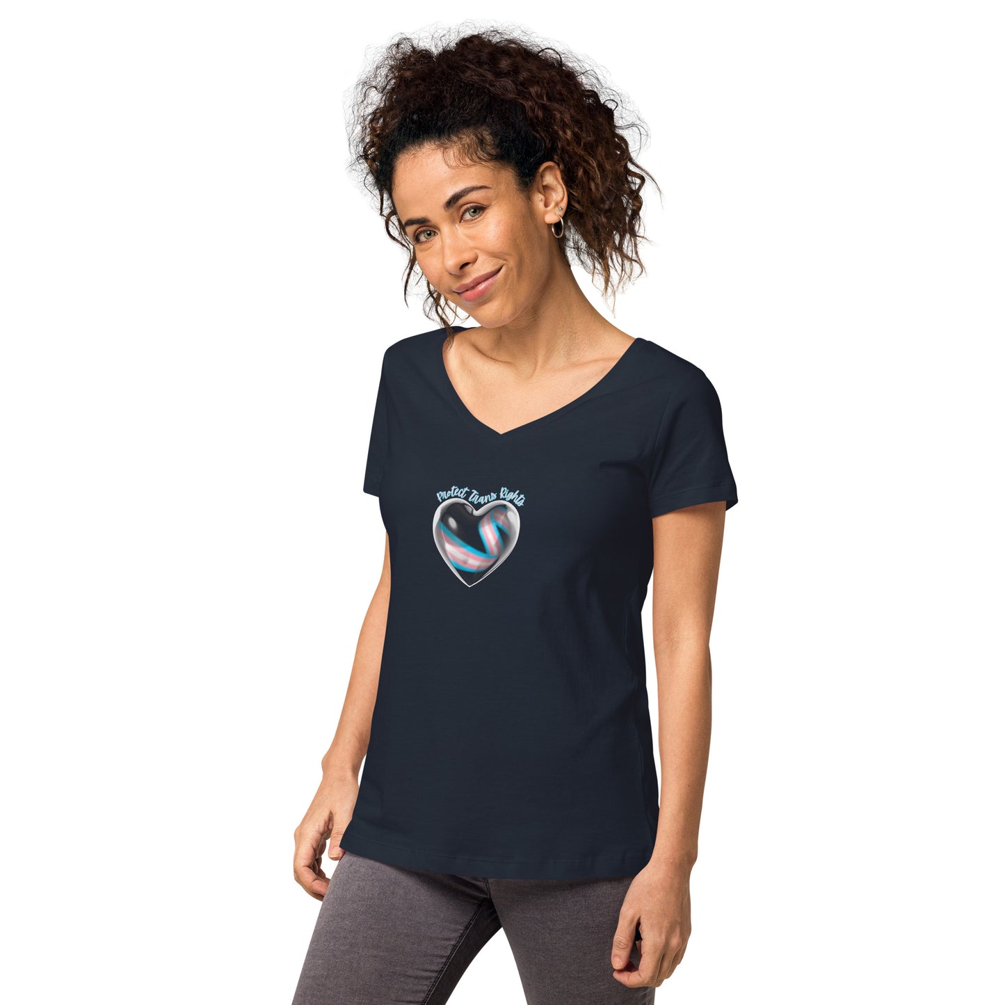 Protect Trans Rights - Women’s fitted v-neck t-shirt