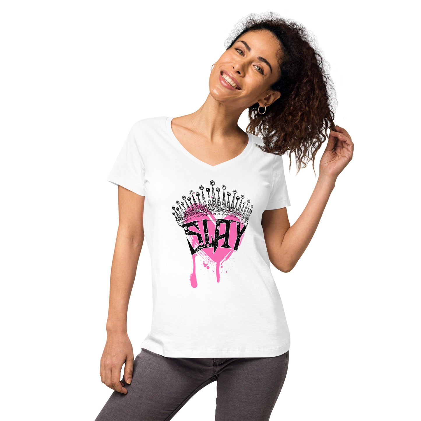 Women’s fitted v-neck t-shirt