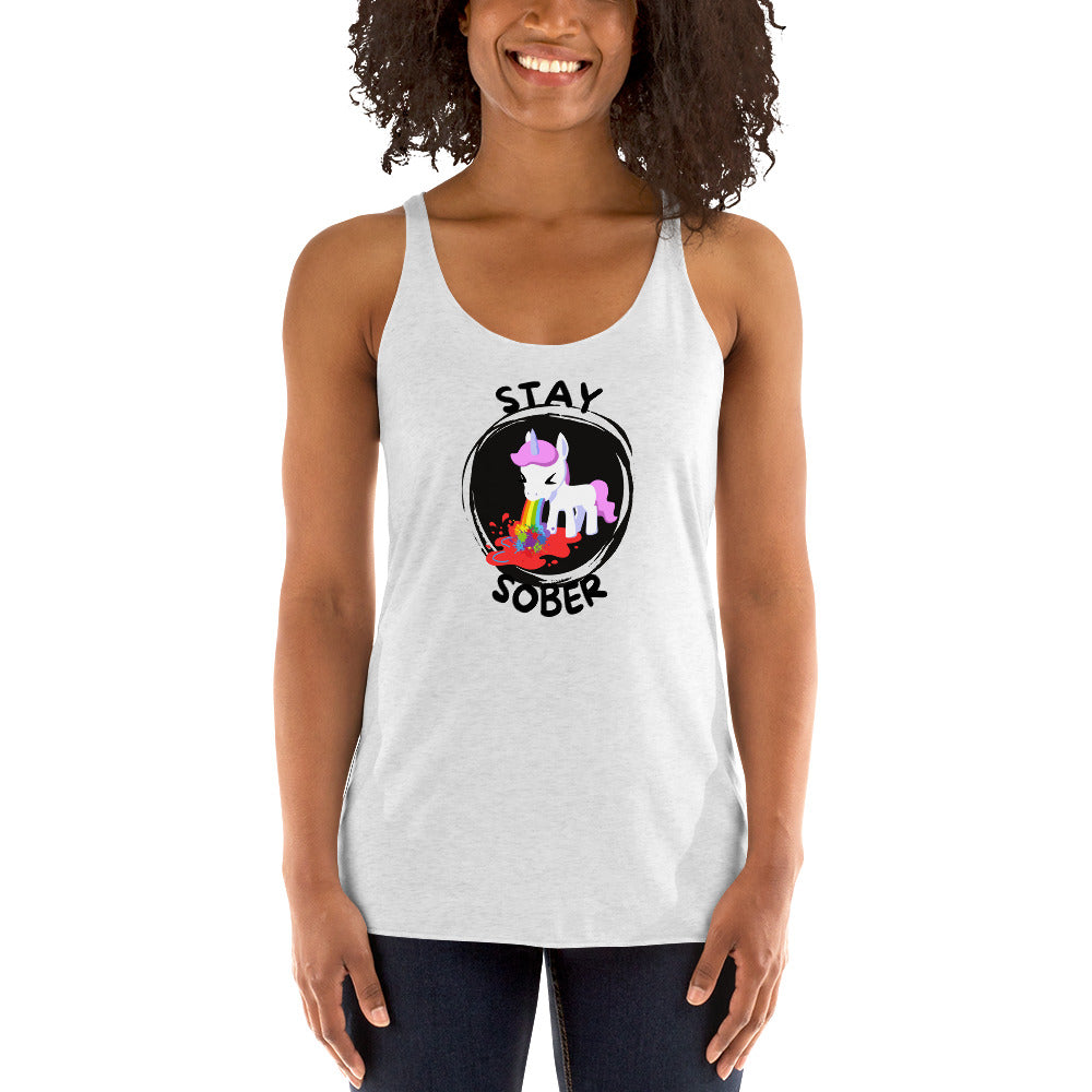 Stay Sober Little Unicorn - Women's Racerback Tank