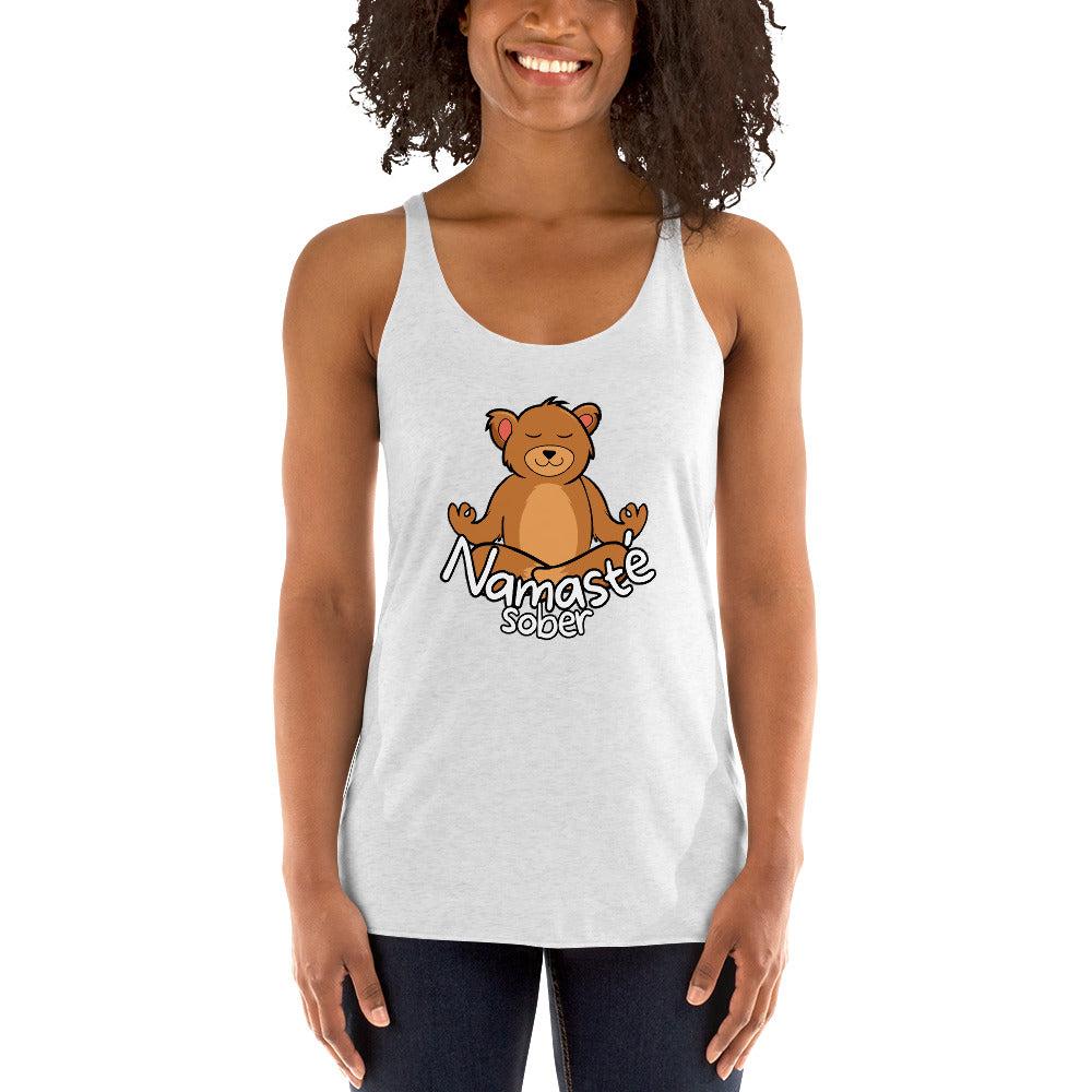 Namaste Sober Bear - Women's Racerback Tank