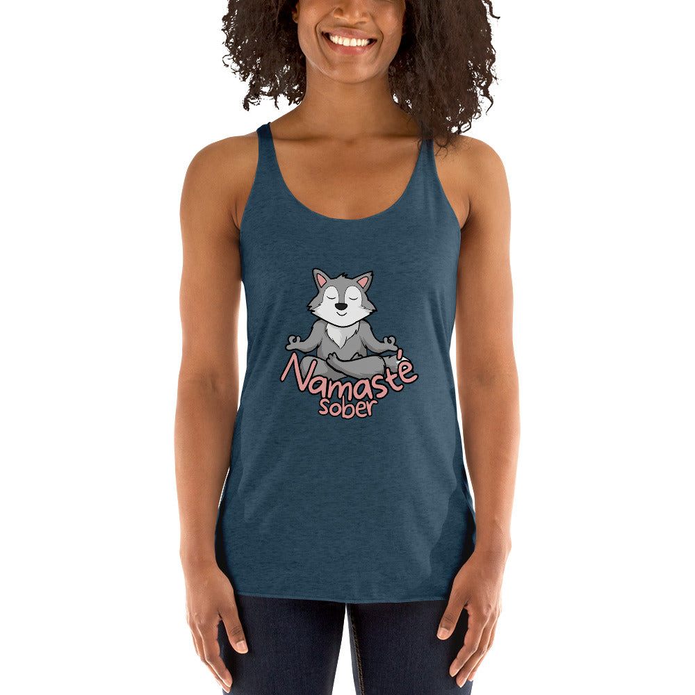 Namaste Sober Wolf - Women's Racerback Tank