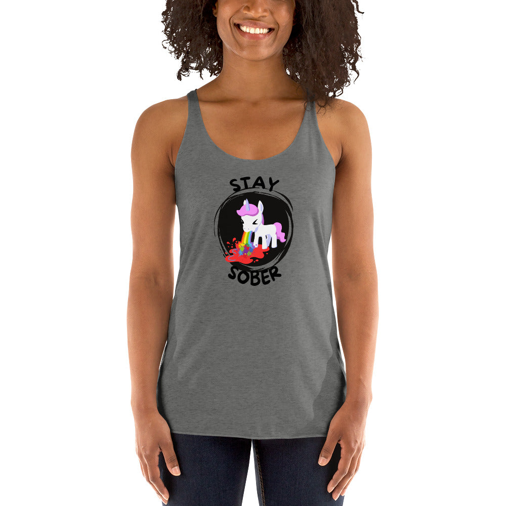 Stay Sober Little Unicorn - Women's Racerback Tank