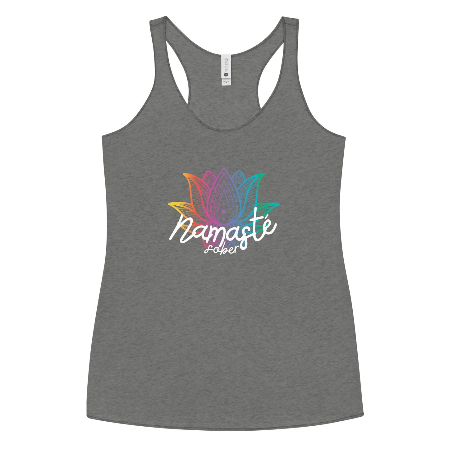 Namaste Sober Rainbow Lotus - Women's Racerback Tank