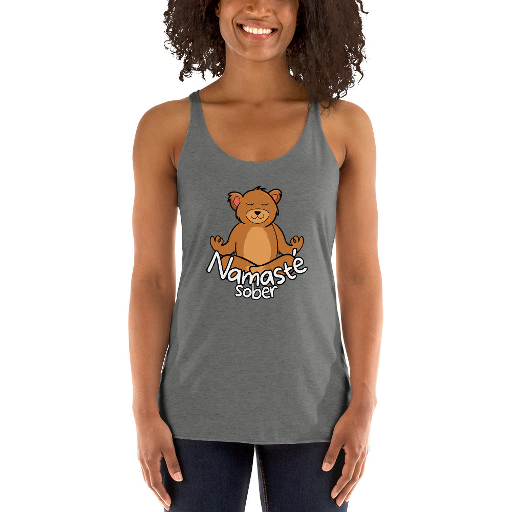 Namaste Sober Bear - Women's Racerback Tank