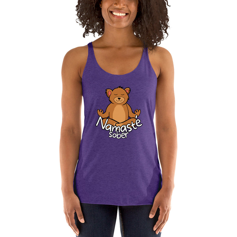 Namaste Sober Bear - Women's Racerback Tank