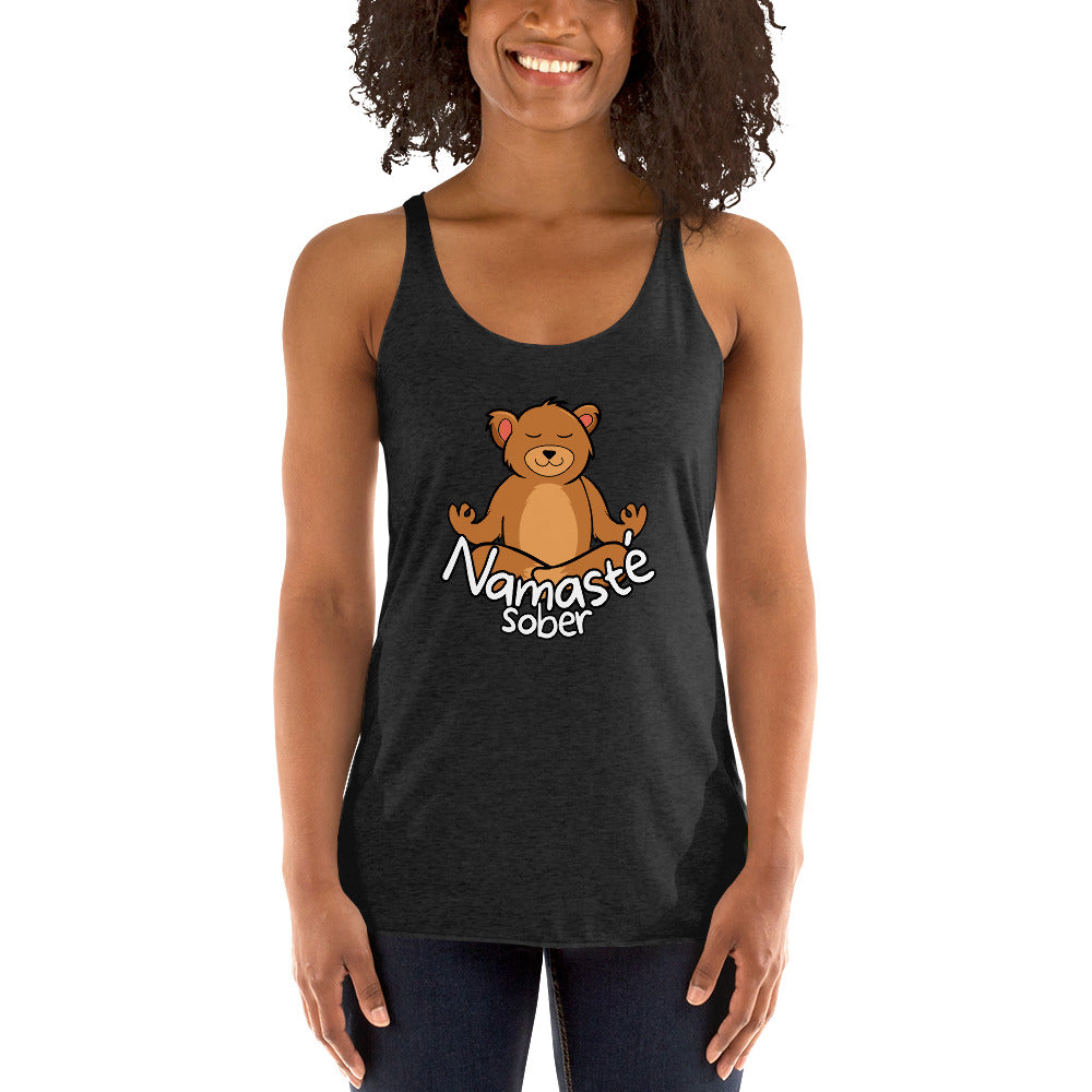 Namaste Sober Bear - Women's Racerback Tank