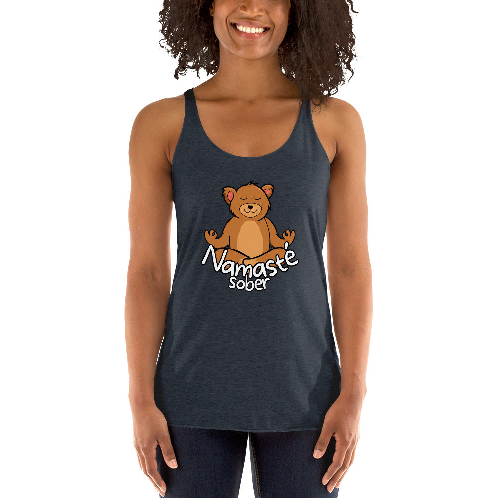 Namaste Sober Bear - Women's Racerback Tank