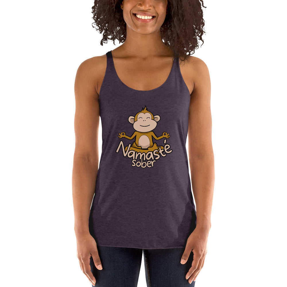 Namaste Sober Monkey - Women's Racerback Tank