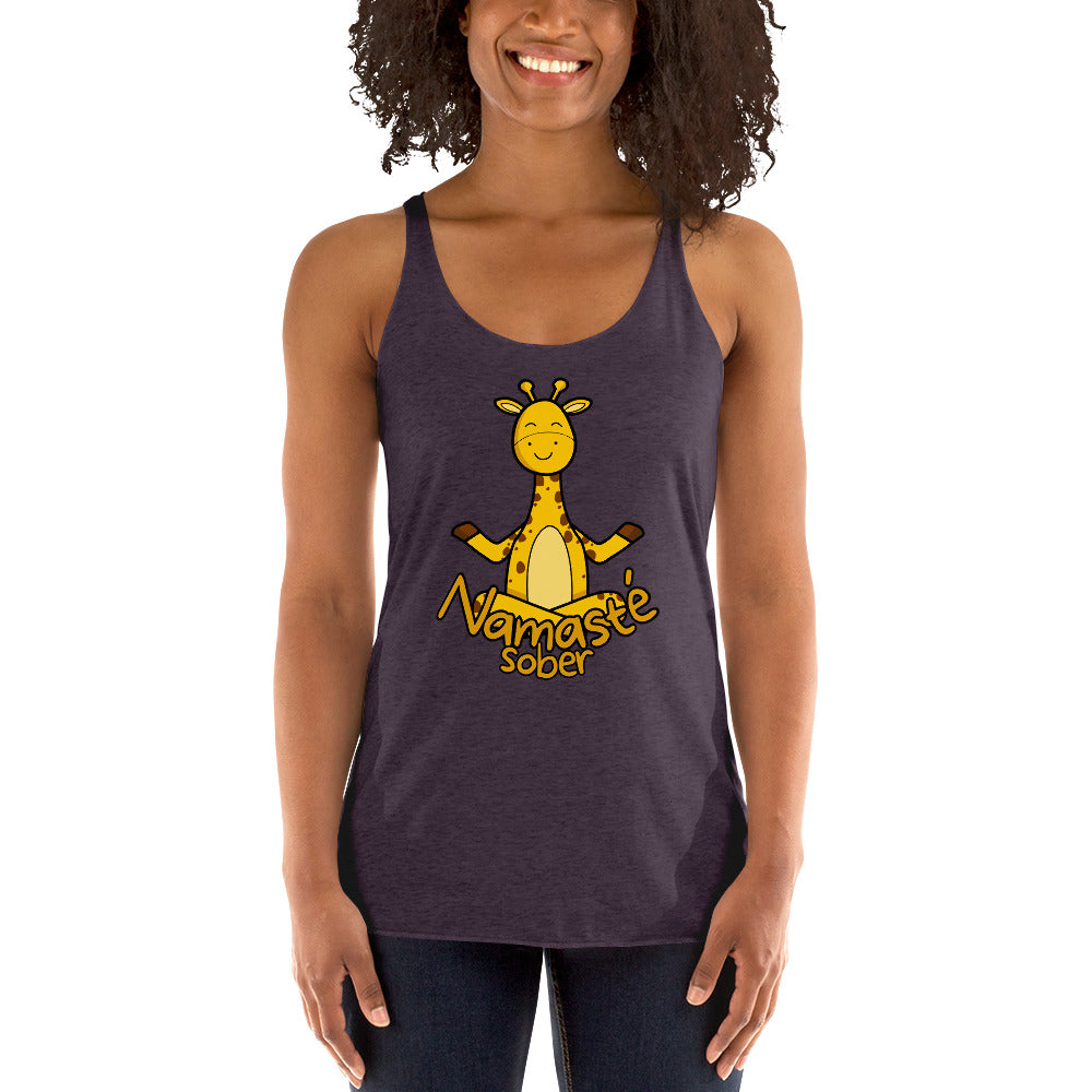 Namaste Sober Giraffe - Women's Racerback Tank