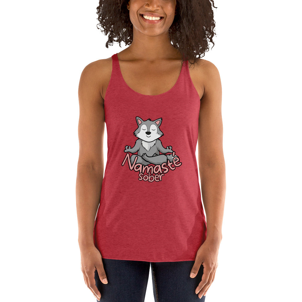 Namaste Sober Wolf - Women's Racerback Tank