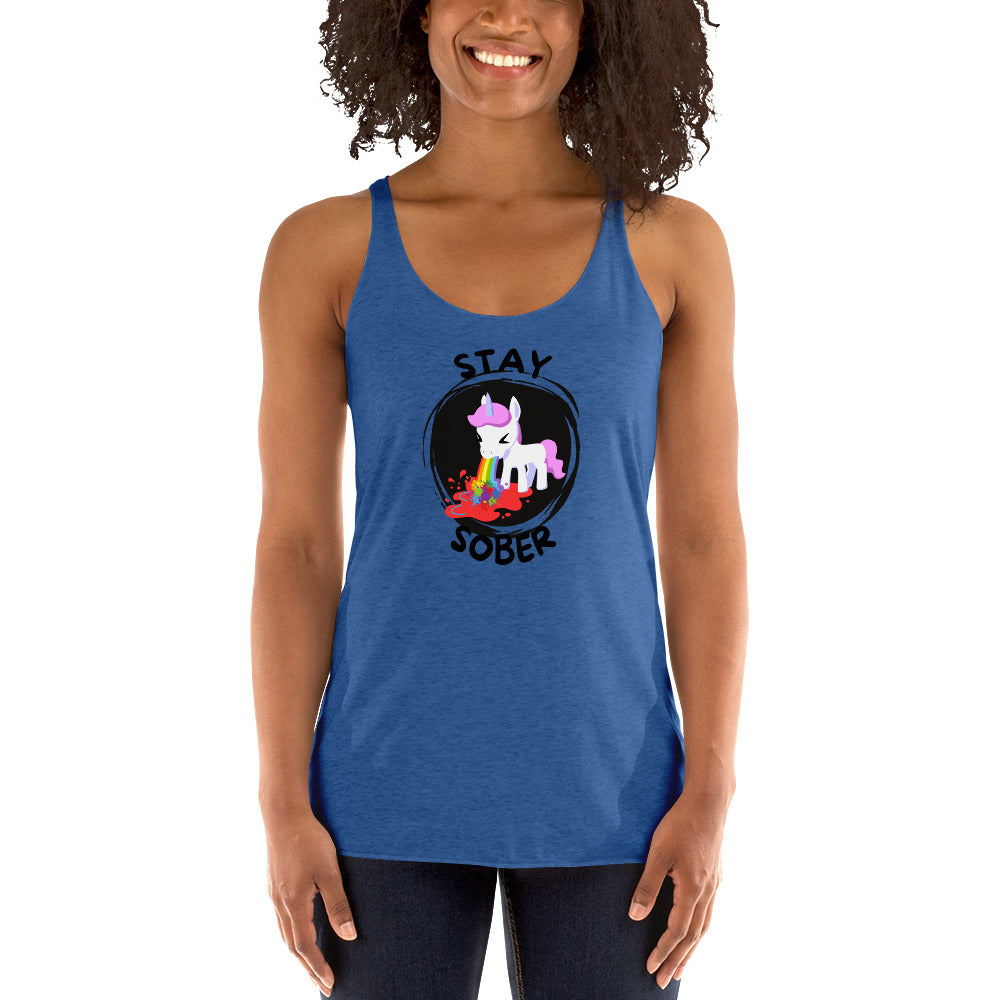 Stay Sober Little Unicorn - Women's Racerback Tank