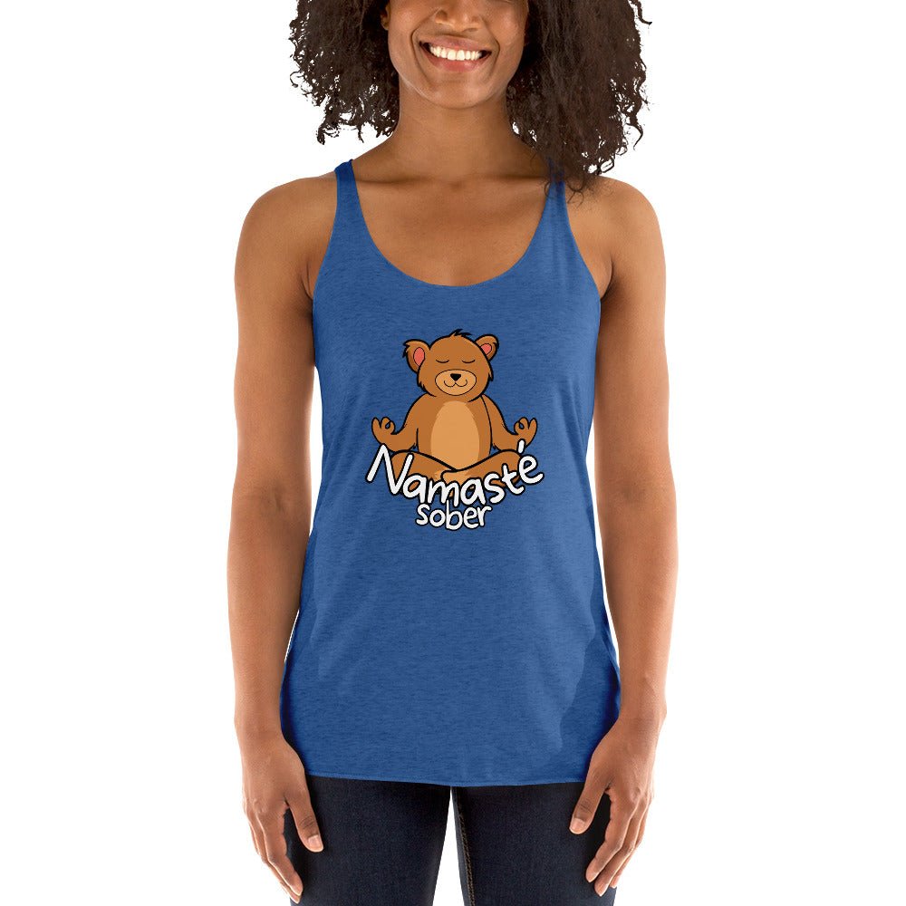 Namaste Sober Bear - Women's Racerback Tank