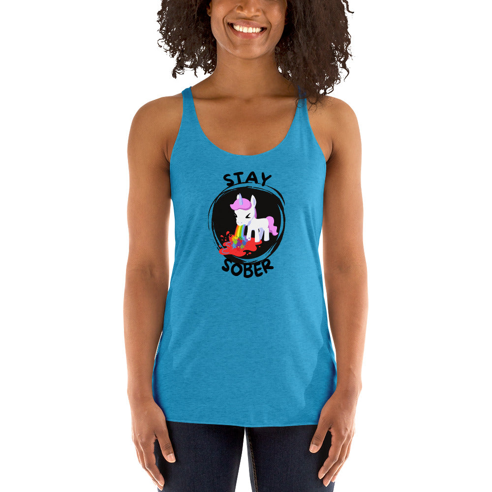 Stay Sober Little Unicorn - Women's Racerback Tank