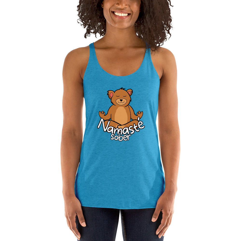 Namaste Sober Bear - Women's Racerback Tank