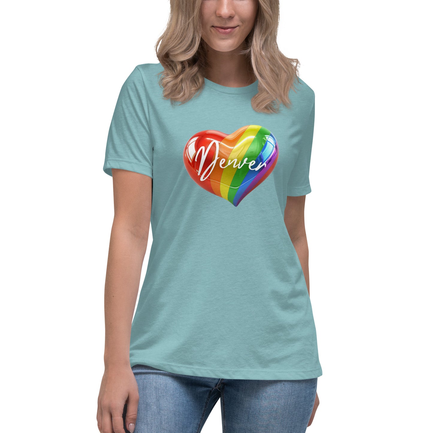 Denver Pride Rainbow Heart - Women's Relaxed T-Shirt