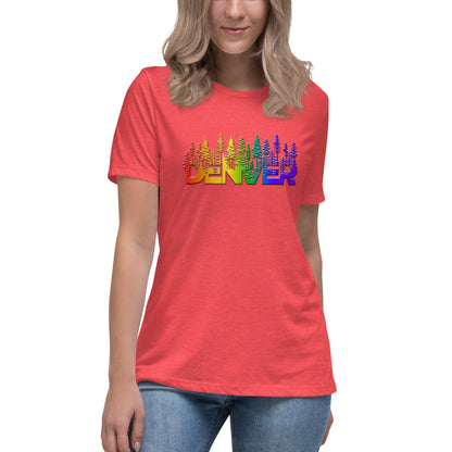 Denver Pride Rainbow Trees - Women's Relaxed T-Shirt