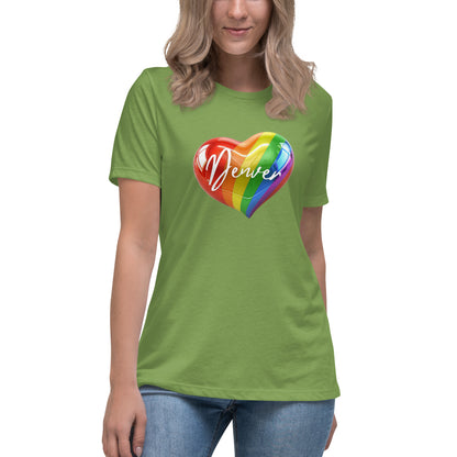 Denver Pride Rainbow Heart - Women's Relaxed T-Shirt